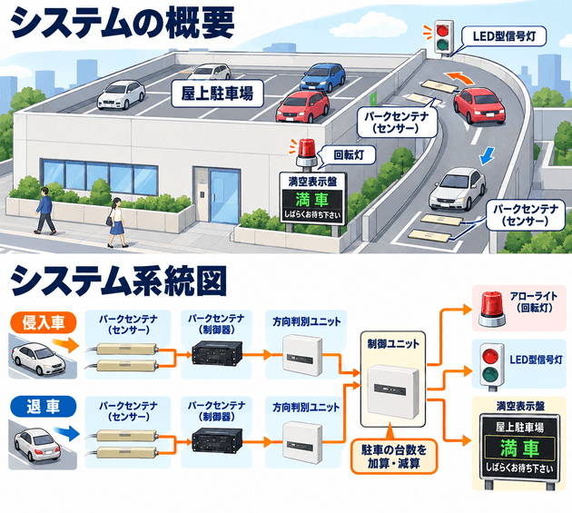 駐車場向け満・空表示システム