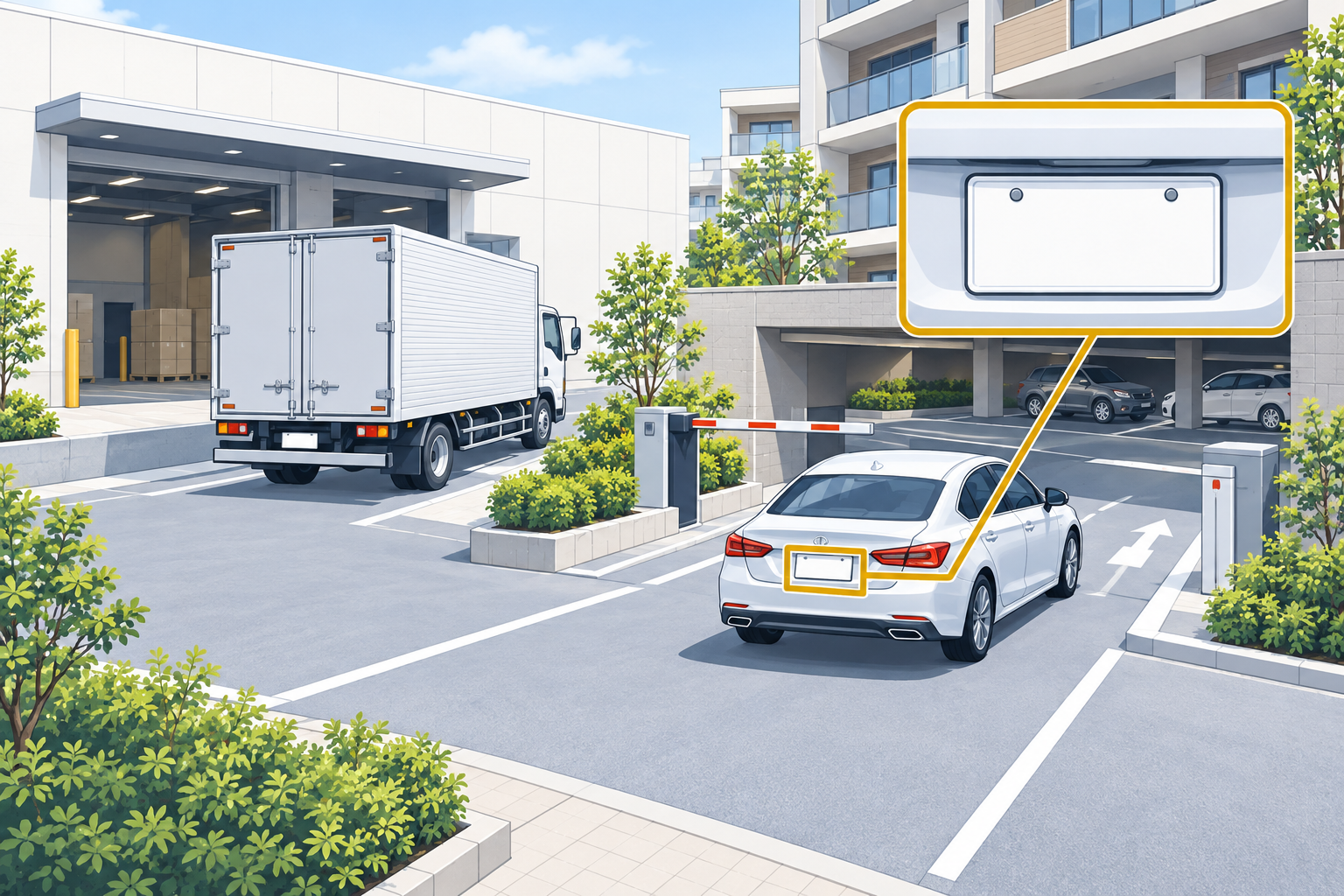 ナンバー読み取り専用カメラの利用場面のイメージ
